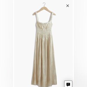 Pleated Metallic Satin Dress & other stories